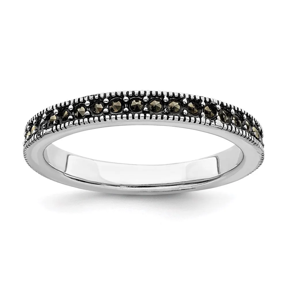 Sterling Silver Stackable Expressions Marcasite Band | QSK816