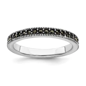 Sterling Silver Stackable Expressions Marcasite Band | QSK816