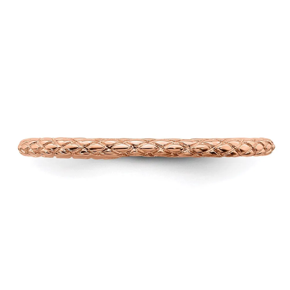 Sterling Silver Stackable Expressions Pink-plated Criss-cross Ring | QSK188