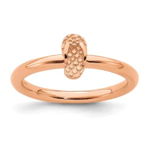 Sterling Silver Stackable Expressions Pink-plated Flip Flop Ring | QSK1965