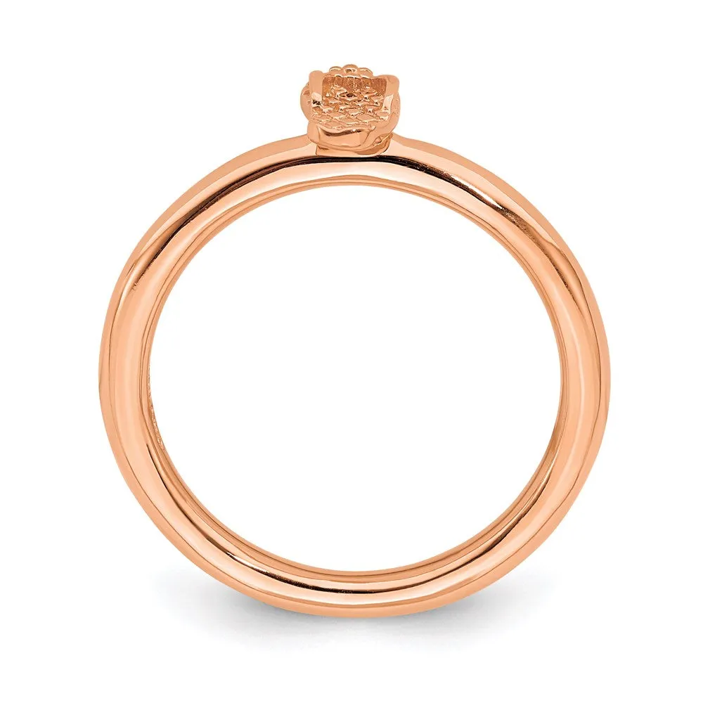 Sterling Silver Stackable Expressions Pink-plated Flip Flop Ring | QSK1965