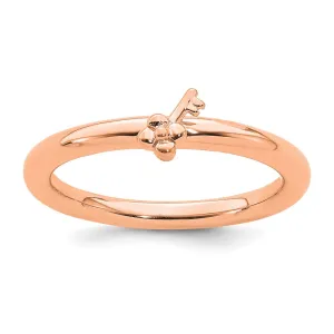 Sterling Silver Stackable Expressions Pink-plated Key Ring | QSK1961
