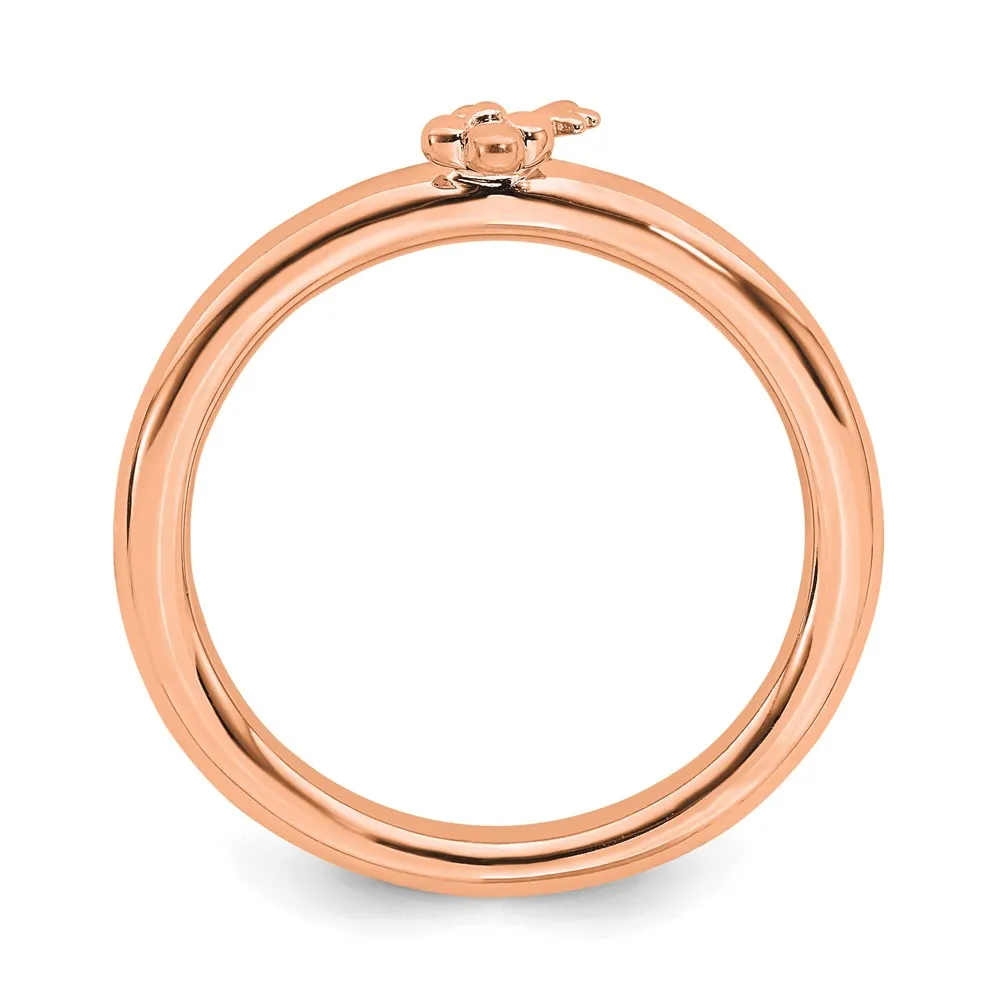 Sterling Silver Stackable Expressions Pink-plated Key Ring | QSK1961
