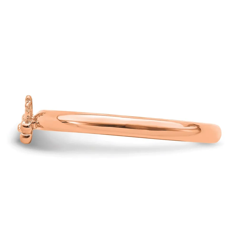 Sterling Silver Stackable Expressions Pink-plated Key Ring | QSK1961