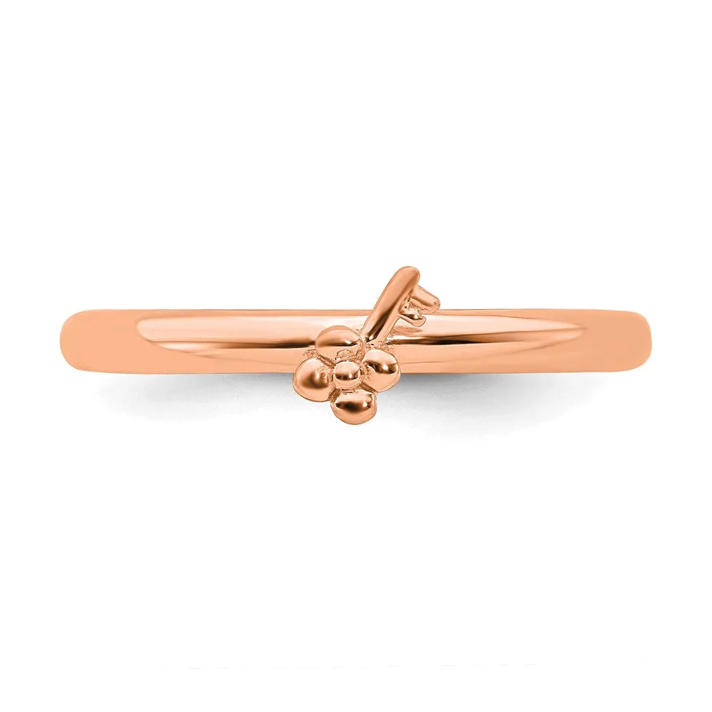 Sterling Silver Stackable Expressions Pink-plated Key Ring | QSK1961