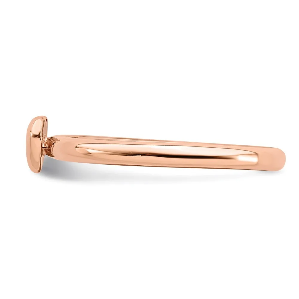 Sterling Silver Stackable Expressions Pink-plated Puffed Heart Ring | QSK1988