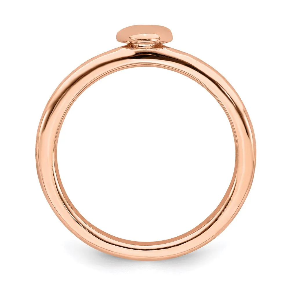 Sterling Silver Stackable Expressions Pink-plated Puffed Heart Ring | QSK1988