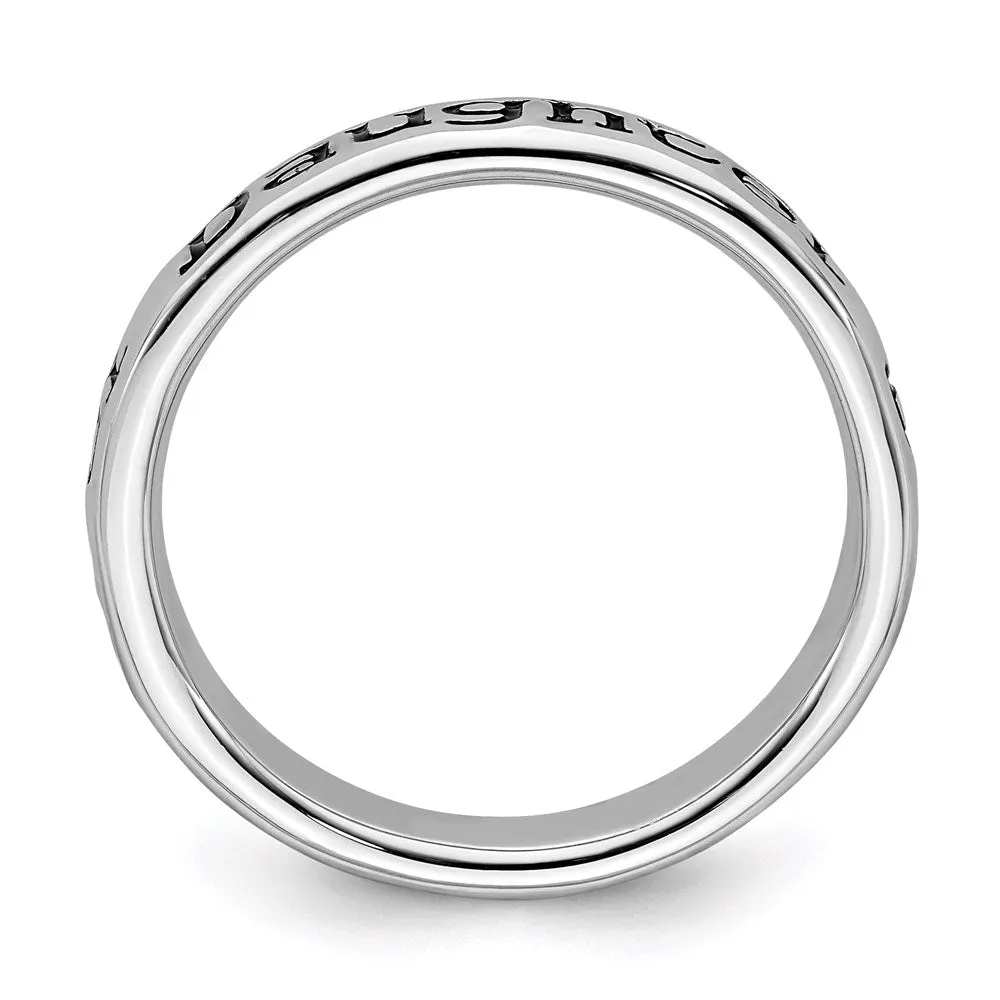 Sterling Silver Stackable Expressions Polished Enameled Daughter Ring | QSK995