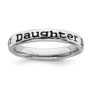 Sterling Silver Stackable Expressions Polished Enameled Daughter Ring | QSK995