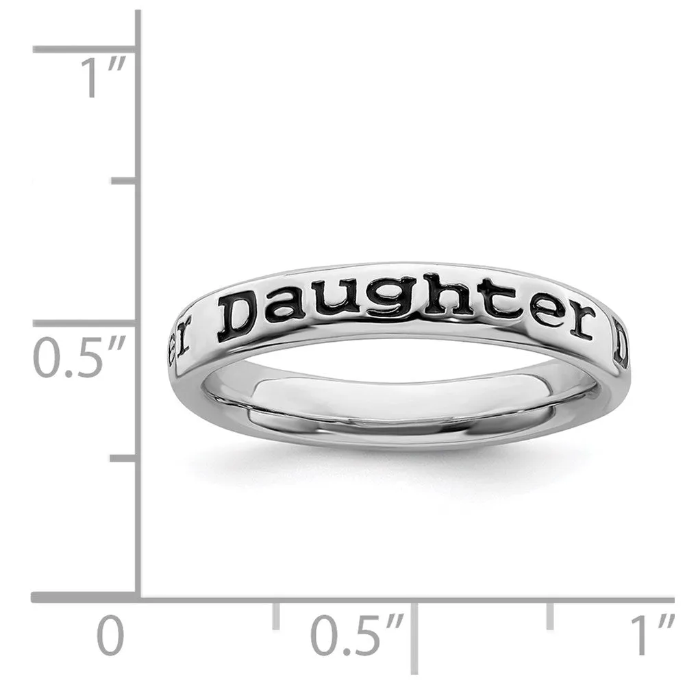 Sterling Silver Stackable Expressions Polished Enameled Daughter Ring | QSK995