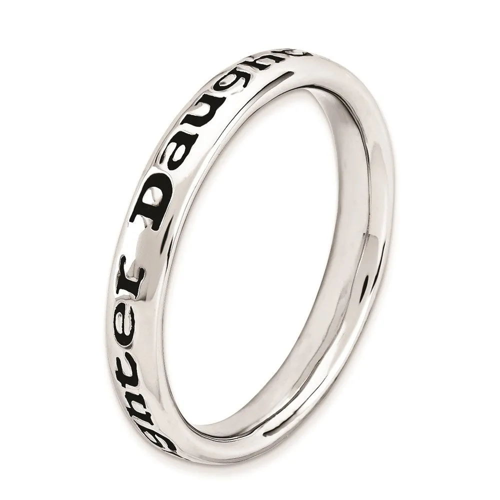 Sterling Silver Stackable Expressions Polished Enameled Daughter Ring | QSK995