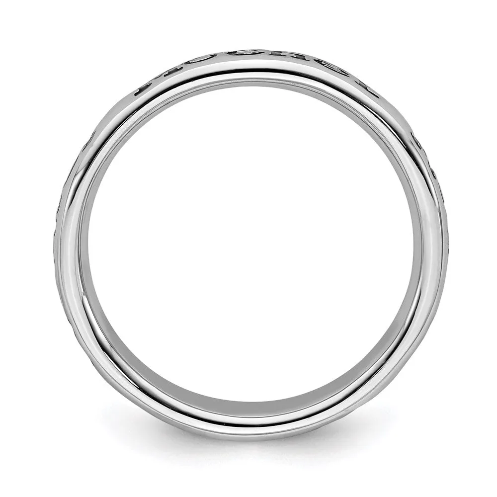 Sterling Silver Stackable Expressions Polished Enameled Mother Ring | QSK994