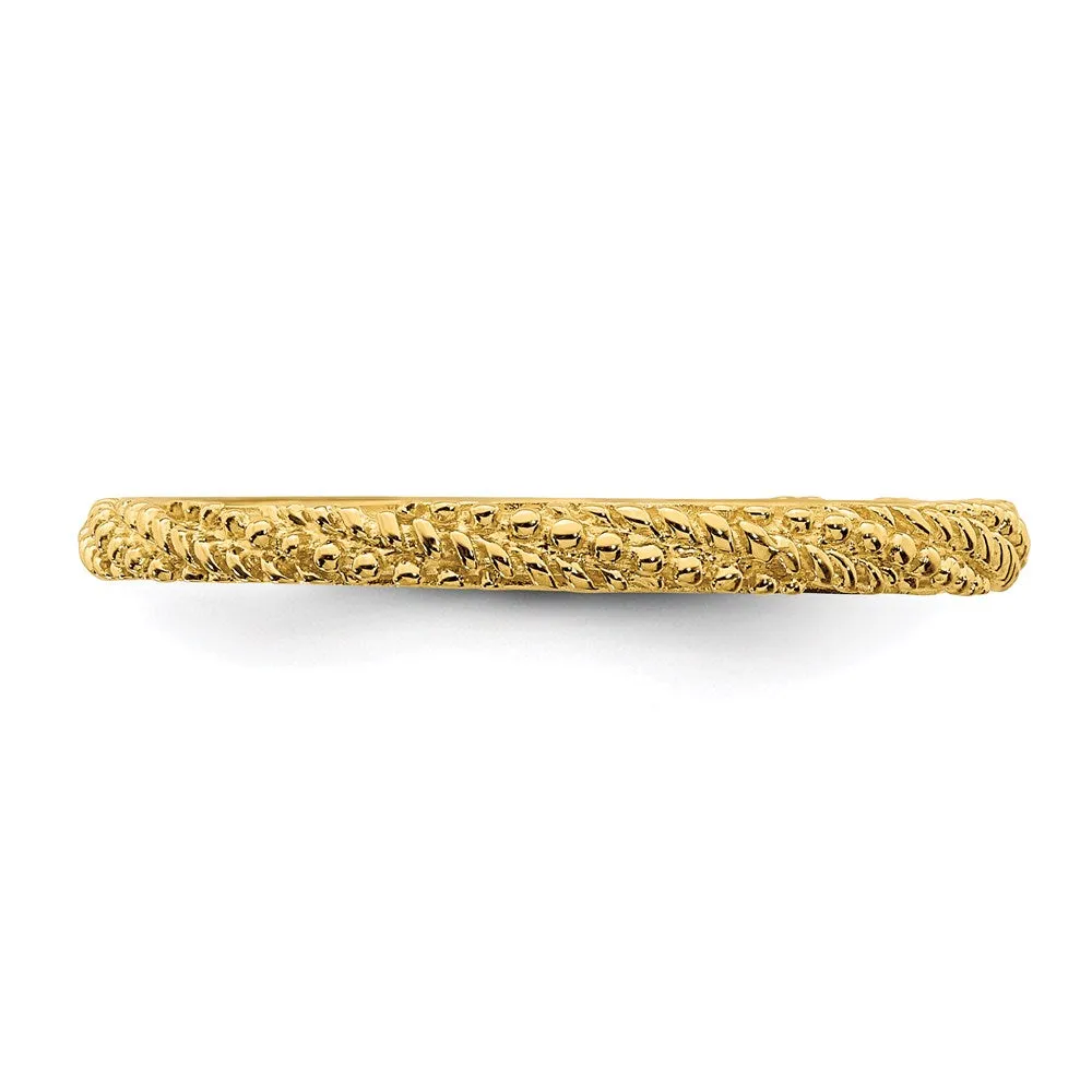 Sterling Silver Stackable Expressions Polished Gold-plated Ring | QSK1840