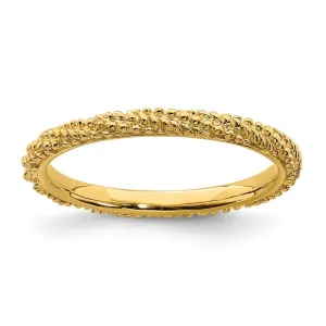 Sterling Silver Stackable Expressions Polished Gold-plated Ring | QSK1840