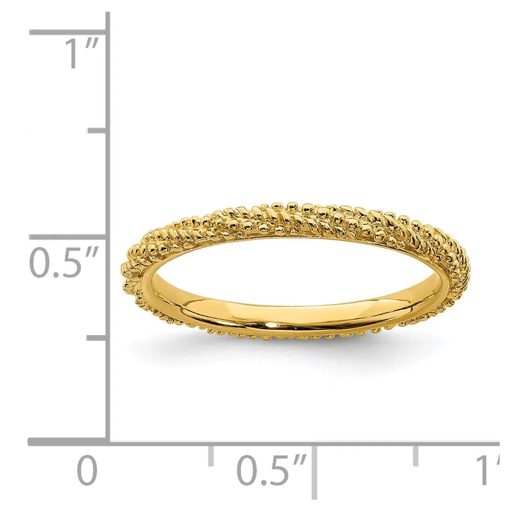 Sterling Silver Stackable Expressions Polished Gold-plated Ring | QSK1840