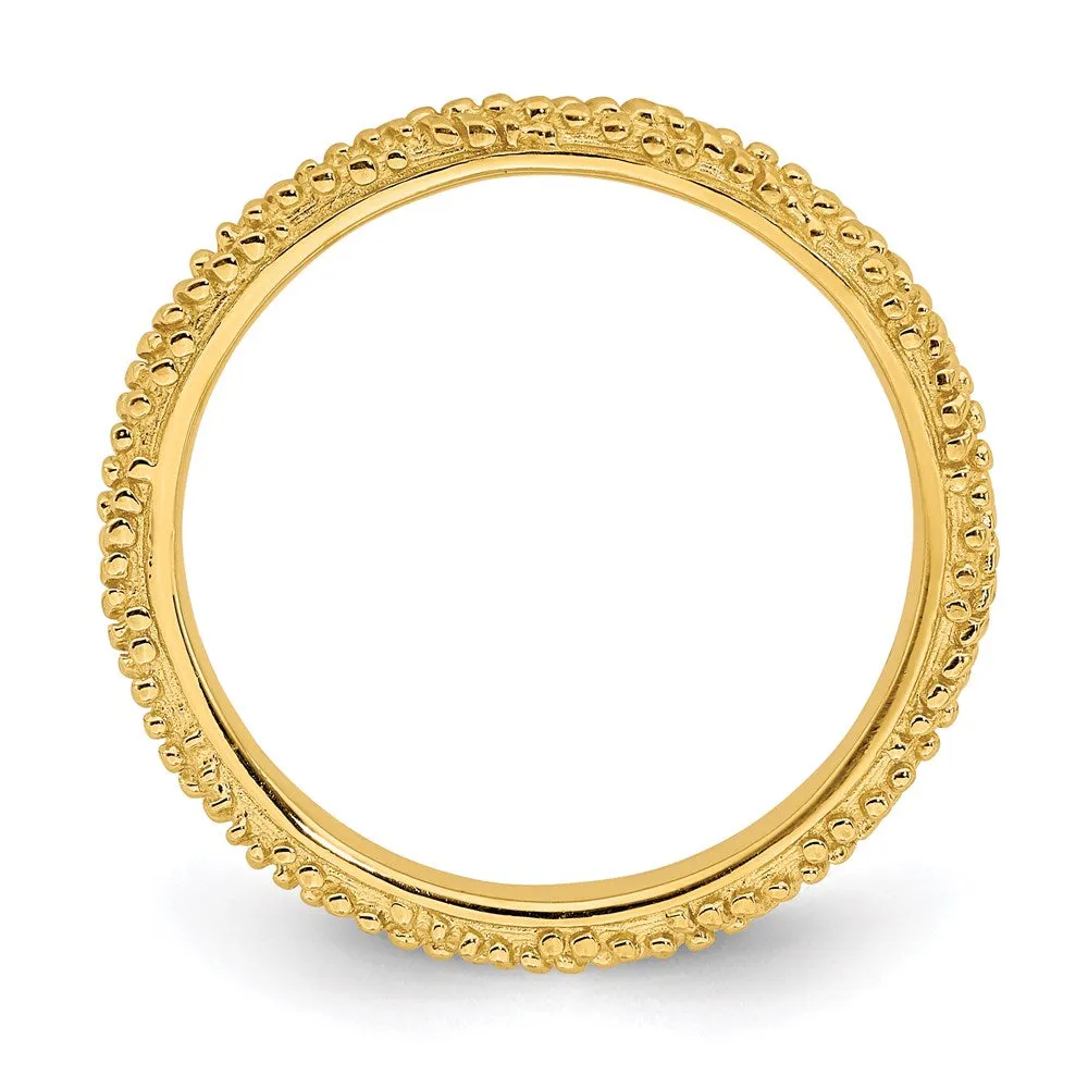 Sterling Silver Stackable Expressions Polished Gold-plated Ring | QSK1840