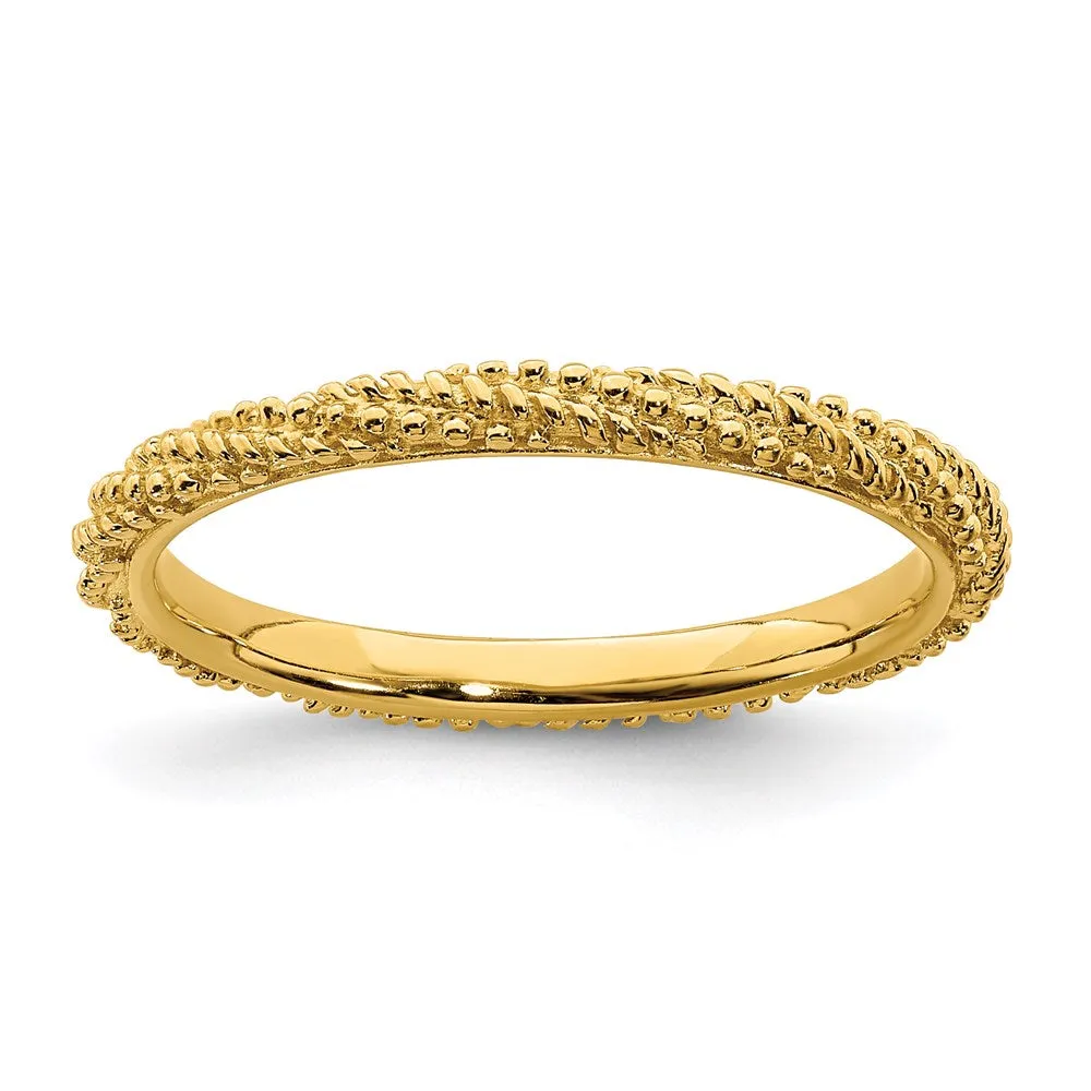 Sterling Silver Stackable Expressions Polished Gold-plated Ring | QSK1840