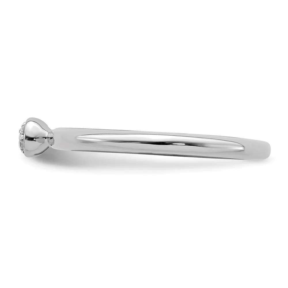 Sterling Silver Stackable Expressions Rhodium Diamond Ring | QSK2000