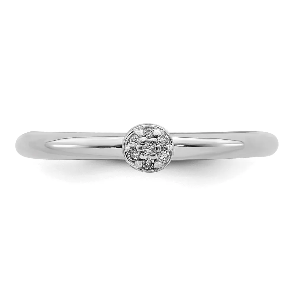 Sterling Silver Stackable Expressions Rhodium Diamond Ring | QSK2000