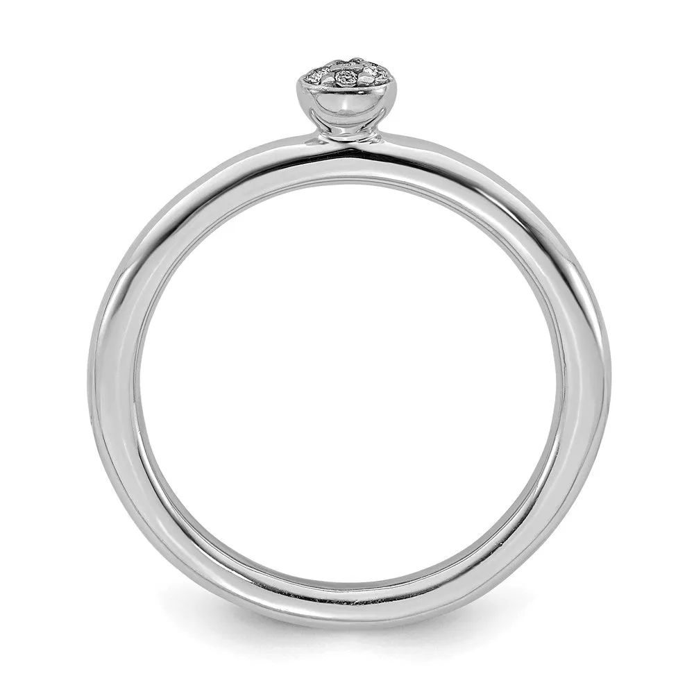 Sterling Silver Stackable Expressions Rhodium Diamond Ring | QSK2000