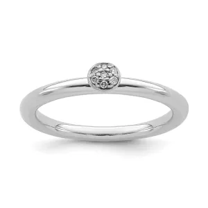 Sterling Silver Stackable Expressions Rhodium Diamond Ring | QSK2000