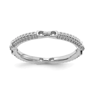 Sterling Silver Stackable Expressions Rhodium-plated Polished Ring | QSK2037