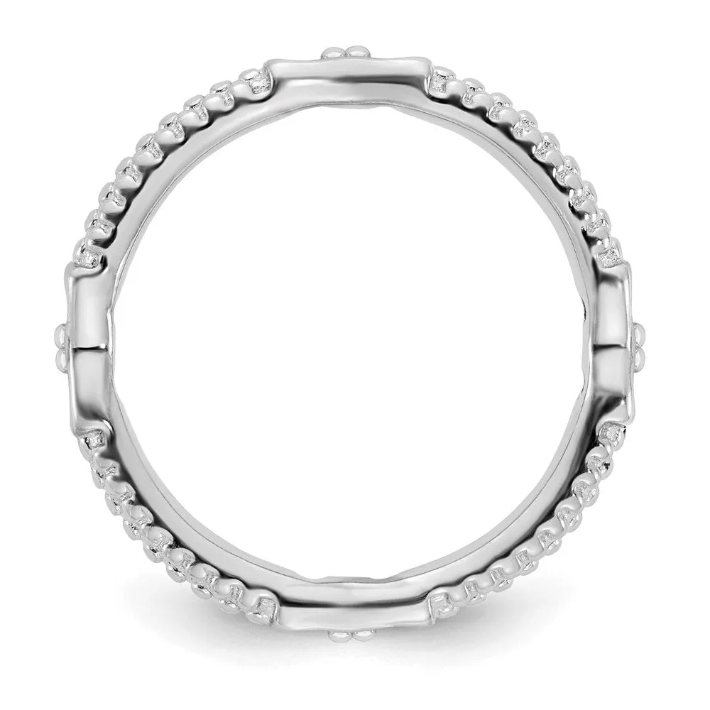 Sterling Silver Stackable Expressions Rhodium-plated Polished Ring | QSK2037