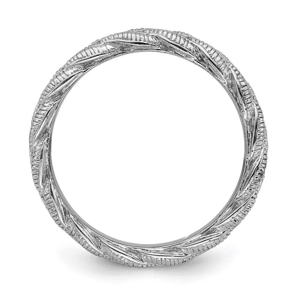 Sterling Silver Stackable Expressions Rhodium-plated Twist Ring | QSK1559