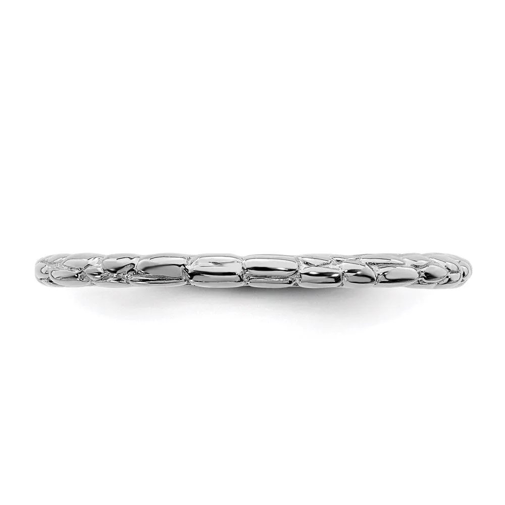 Sterling Silver Stackable Expressions Rhodium Twisted Ring | QSK179