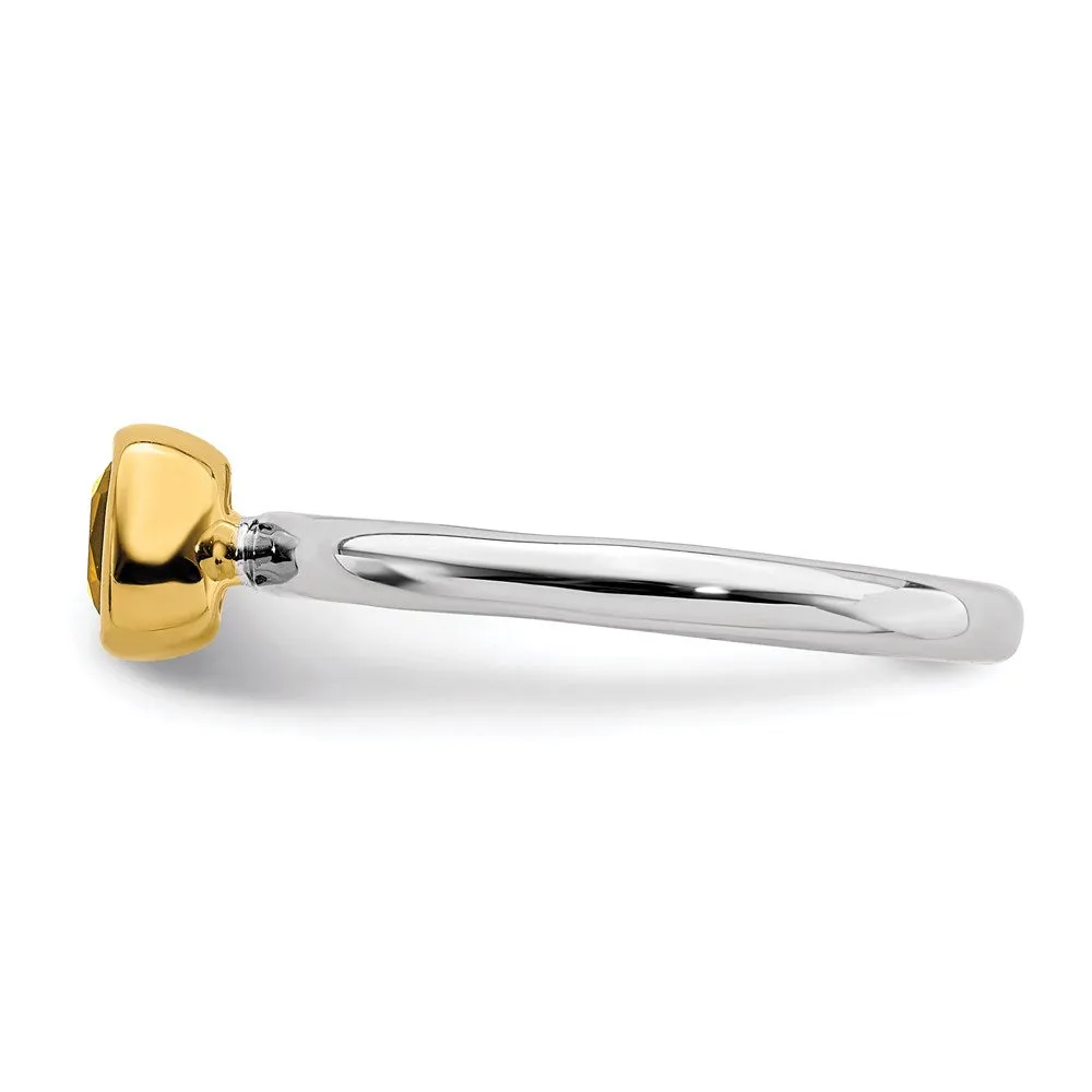 Sterling Silver Stackable Expressions w/Gold-plated Citrine Ring | QSK1897