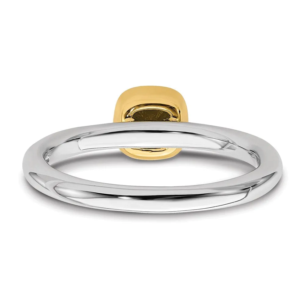 Sterling Silver Stackable Expressions w/Gold-plated Citrine Ring | QSK1897