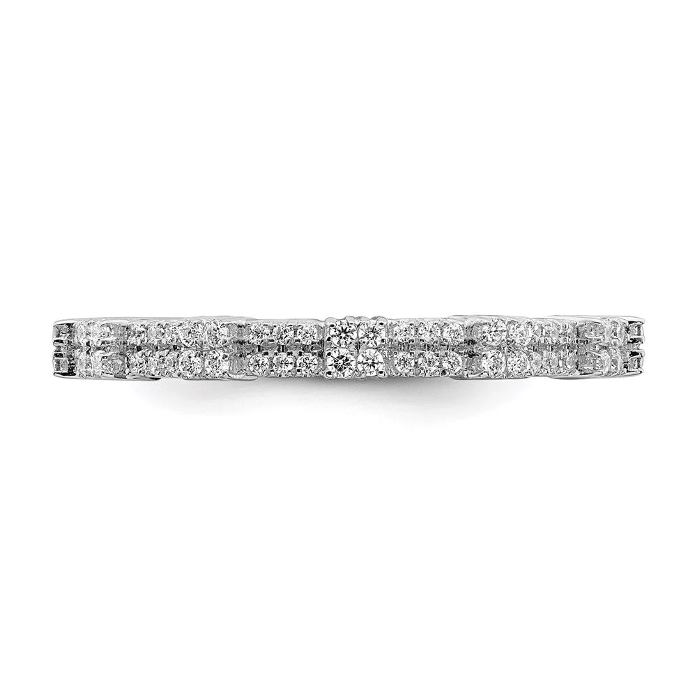 Sterling Silver Stackable Expressions White Topaz & Diamond Ring | QSK2151
