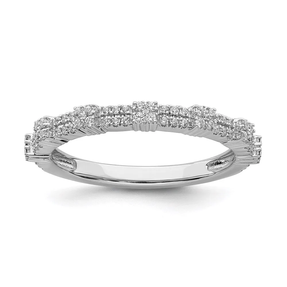 Sterling Silver Stackable Expressions White Topaz & Diamond Ring | QSK2151