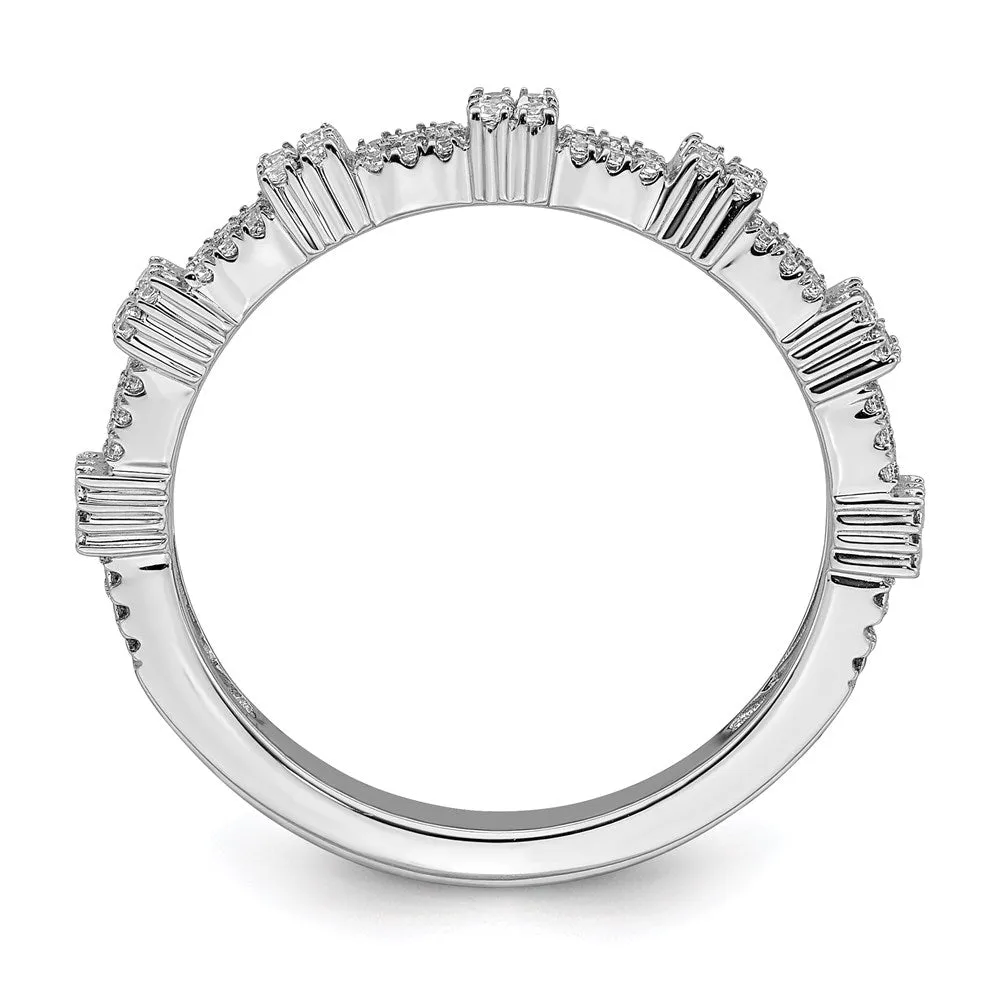 Sterling Silver Stackable Expressions White Topaz & Diamond Ring | QSK2151