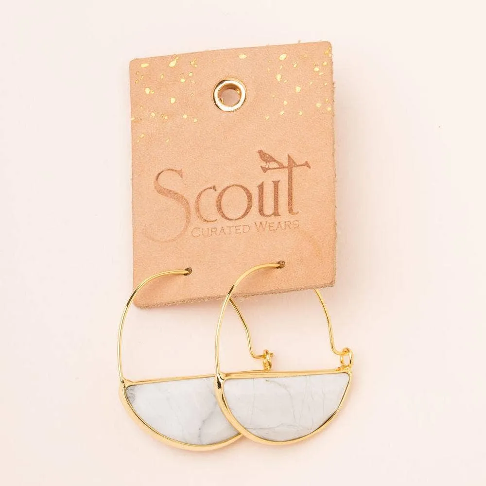 Stone Prism Hoop - Amazonite/Gold