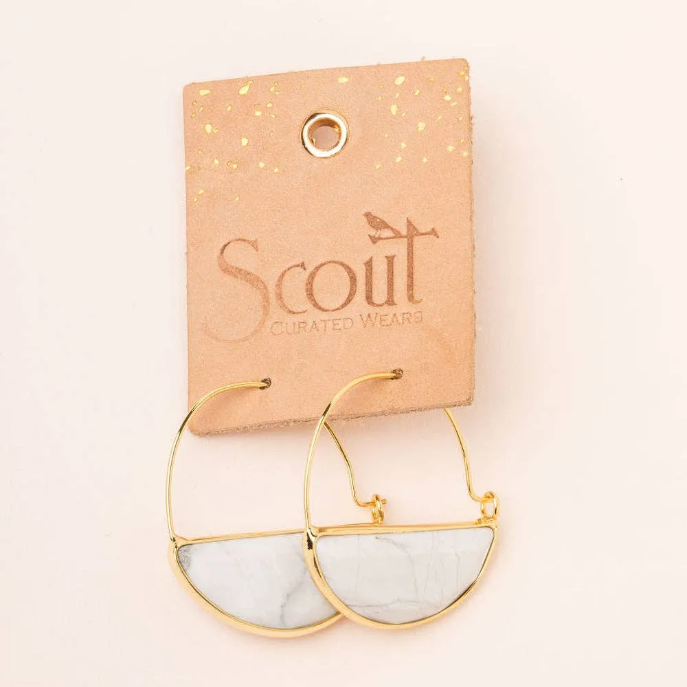 Stone Prism Hoop - Howlite/Gold