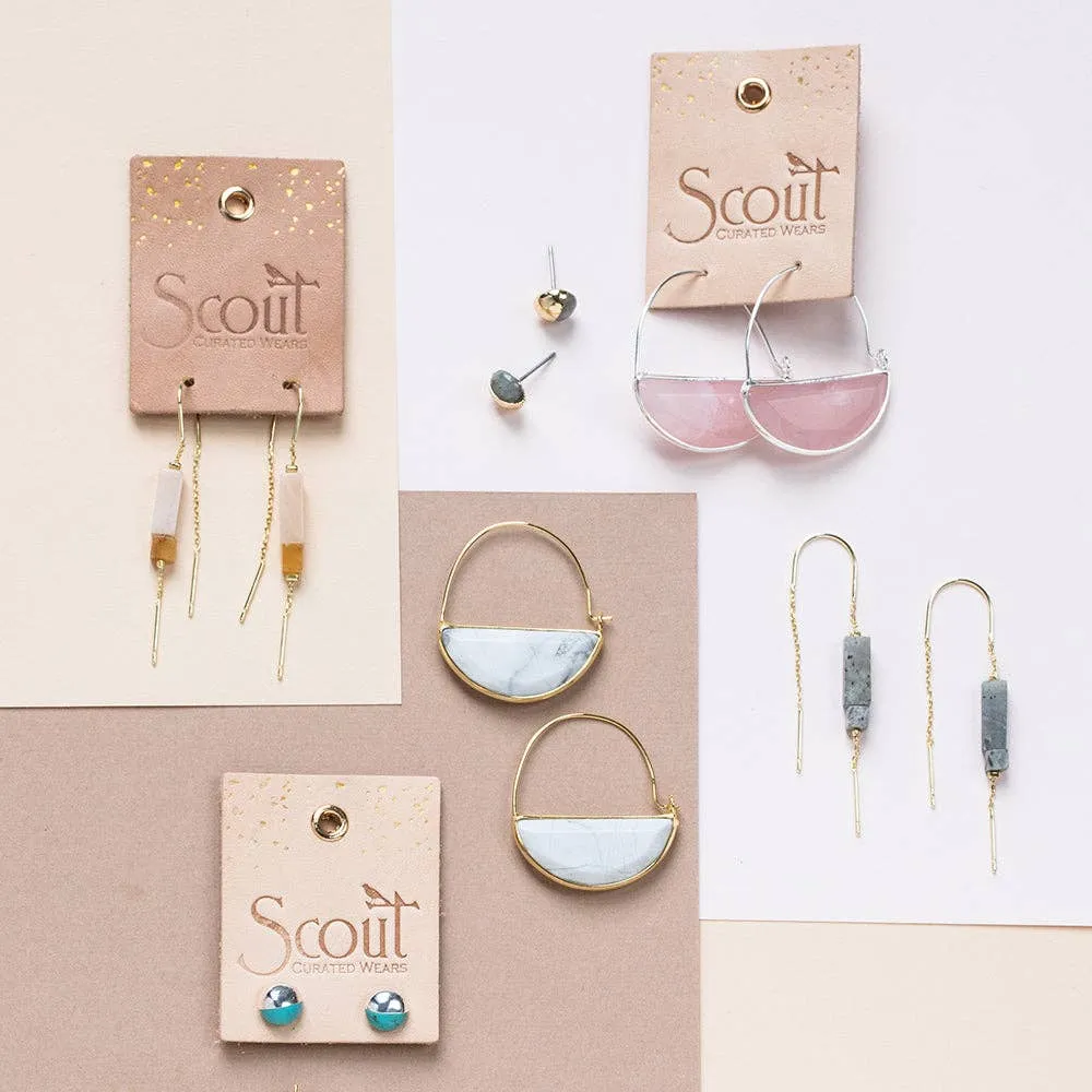 Stone Prism Hoop - Howlite/Gold