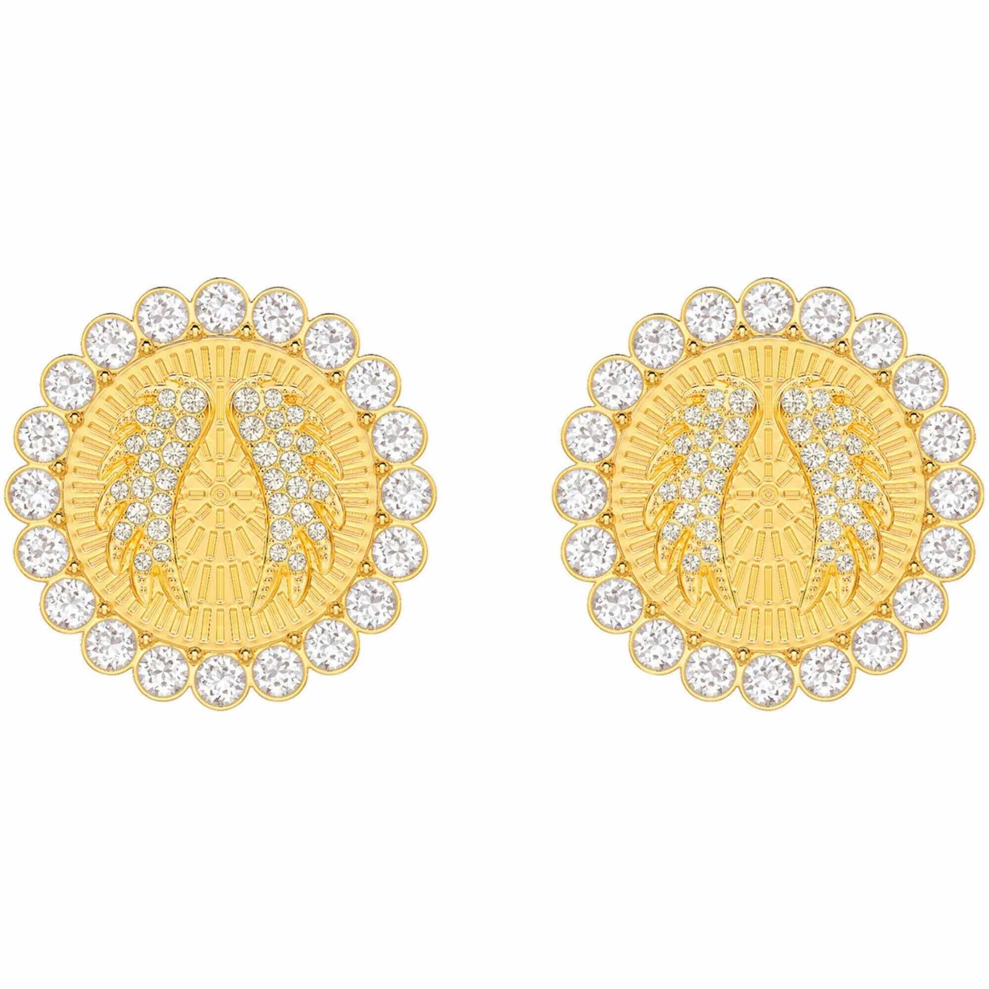 Swarovski Women's Clip Earring - Lucky Goddess White Crystal Gold Plated | 5464120