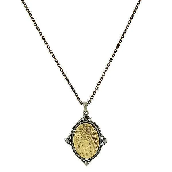 Symbols Of Faith Guardian Angel Pendant Necklace 16"   3" Extender