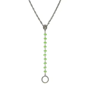 Symbols Of Faith Mary Medallion Crystal Rosary Badge And Eyeglass Holder Y-Necklace 16"   3" Extender