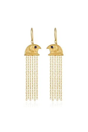 Temple Of The Sun Falcon Earring - Gold