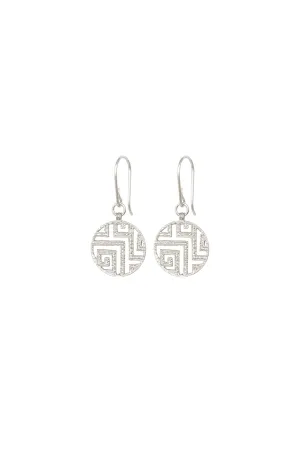 Temple Of The Sun Greca Earring - Silver