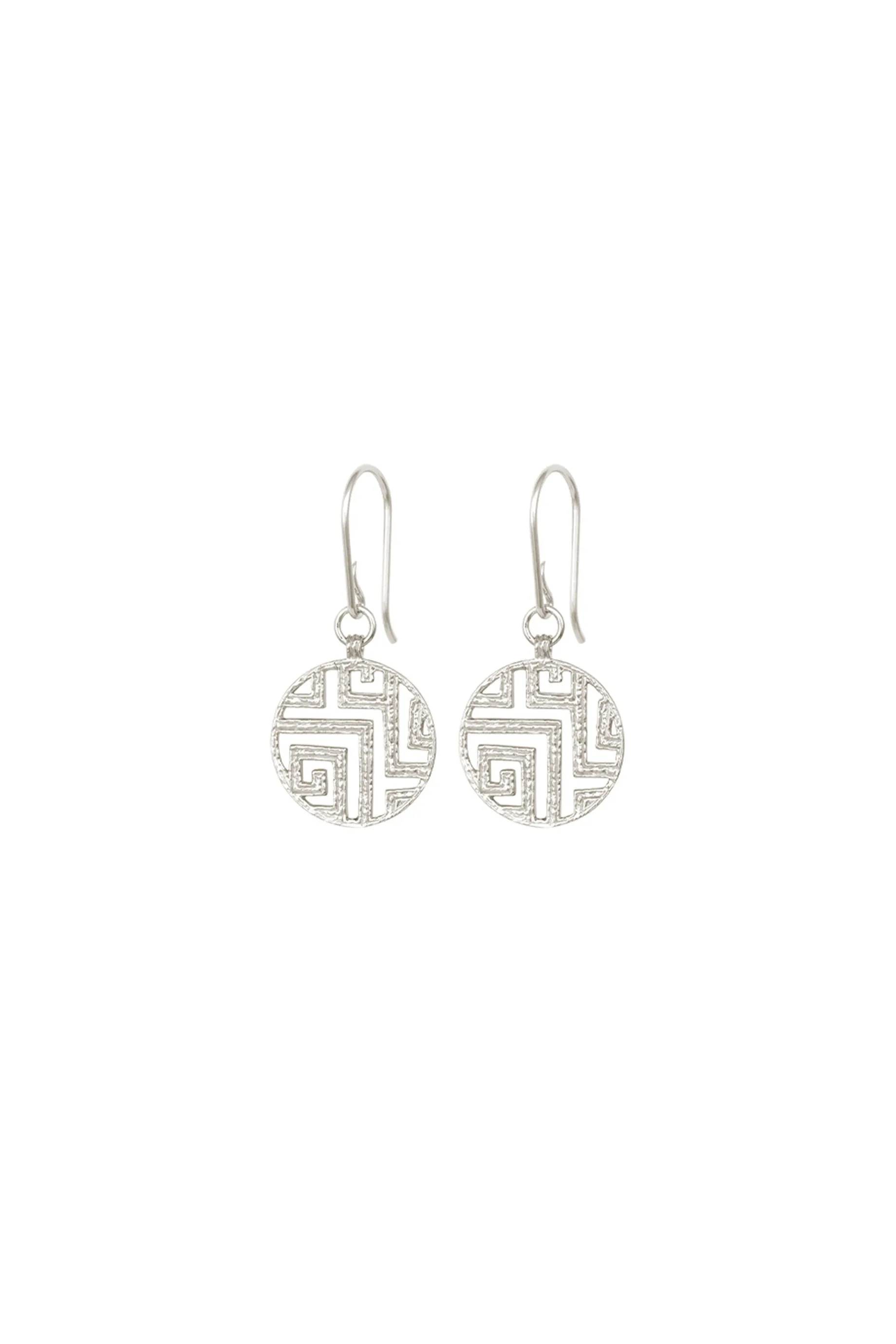 Temple Of The Sun Greca Earring - Silver