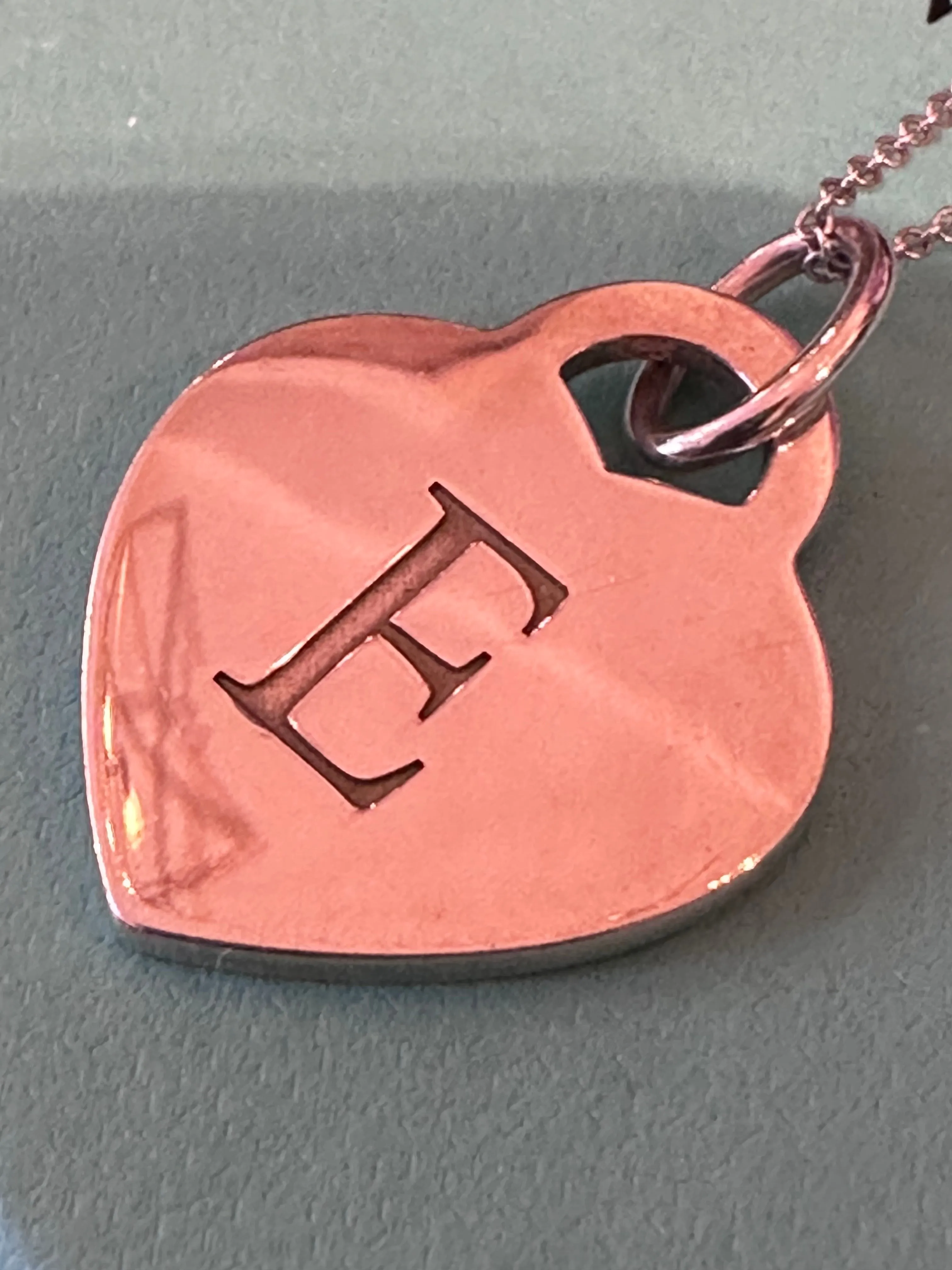 Tiffany and Co. Sterling Silver Letter Charm Pendant Necklace