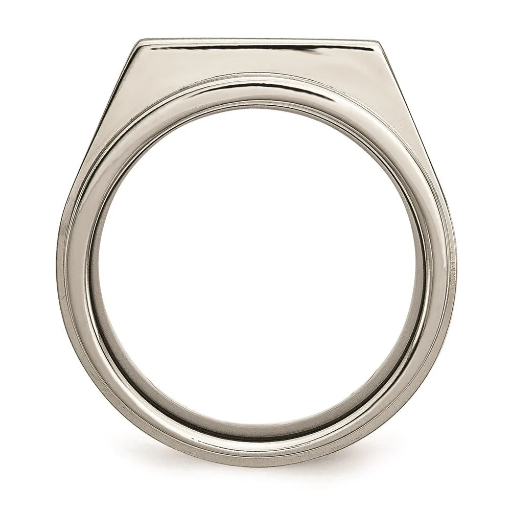 Titanium Satin & Polished Diamond Band | TB263AA
