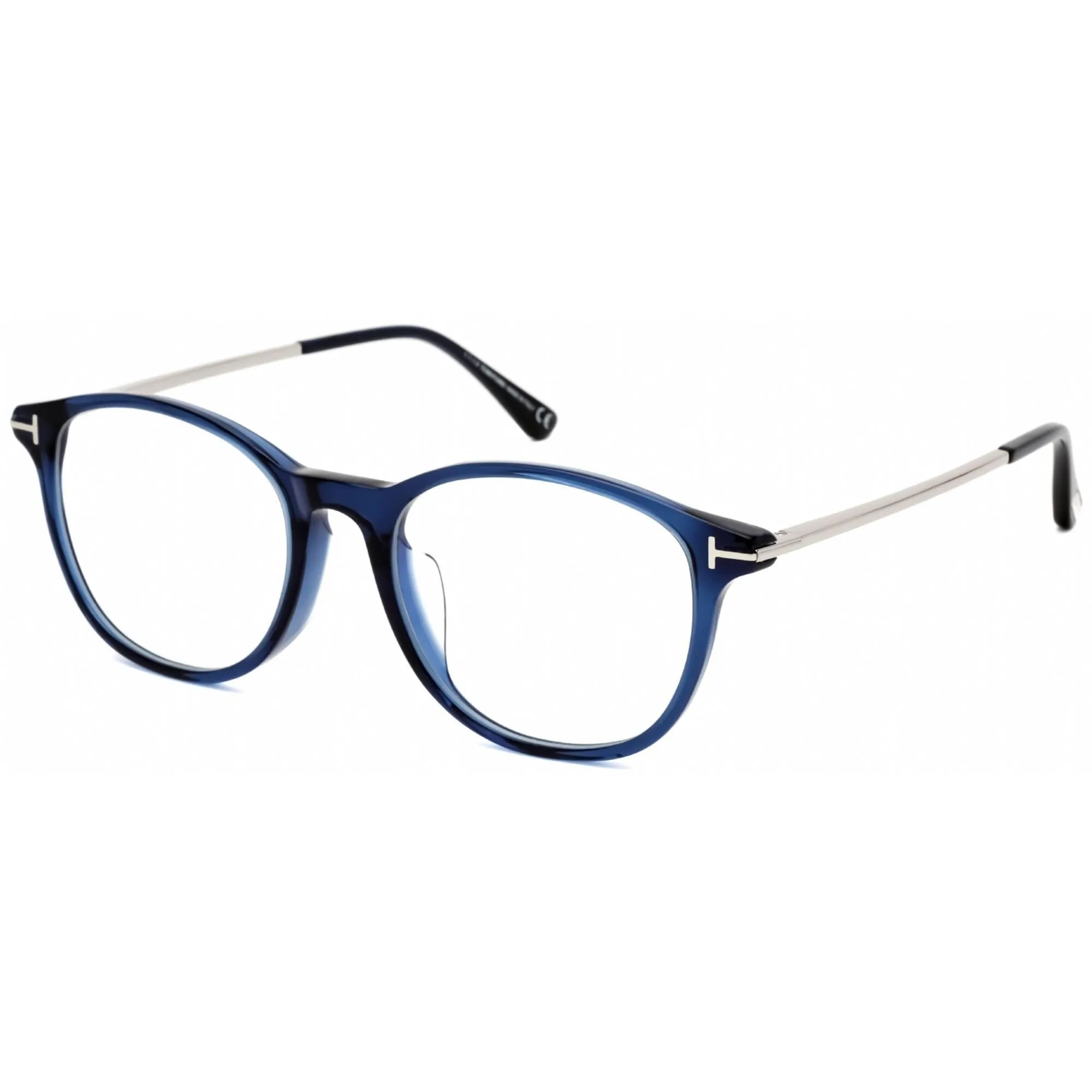 Tom Ford Women's Eyeglasses - Full Rim Shiny Transparent Blue Frame | FT5553-F-B 090