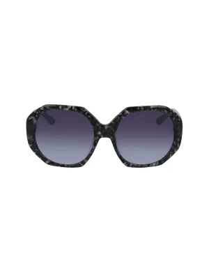 Tortoise Geometric Oversized Sunglasses
