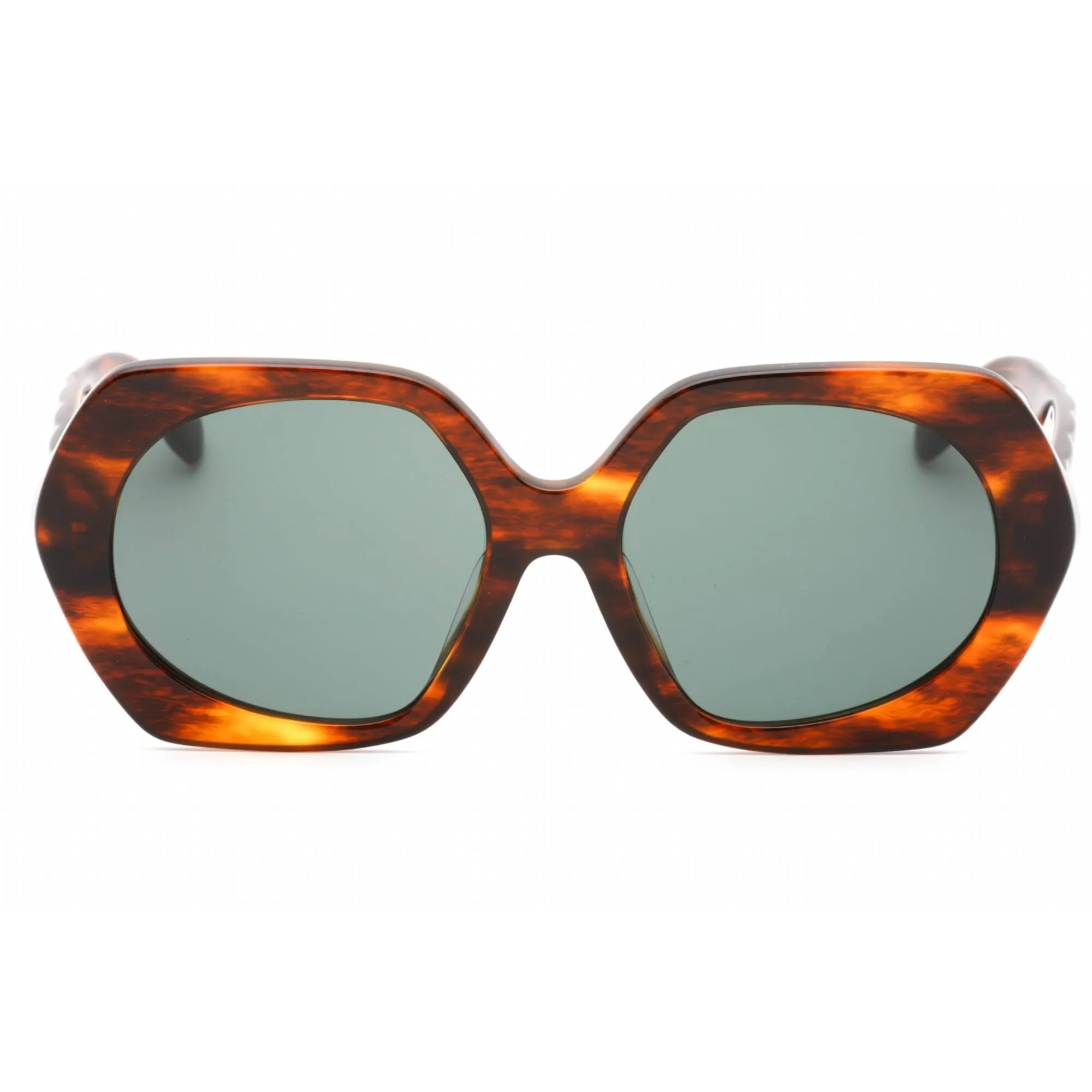 Tory Burch Women's Sunglasses - Dark Wood Brown Horn Geometric Frame | 0TY7195U 19553H