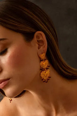 Triple Corazon Swarovski Earrings