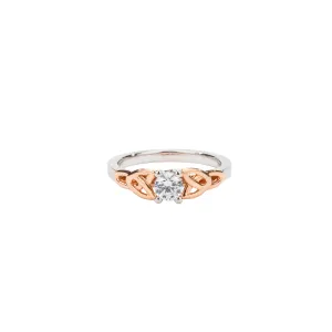 White and Rose Gold 0.5 ct Moissanite Trinity Ring - Custom Order